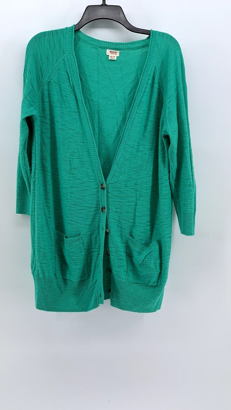 MOSSIMO SUPPLY CO Women's Green V-Neck Button-Up Cardigan SZ 2XL
